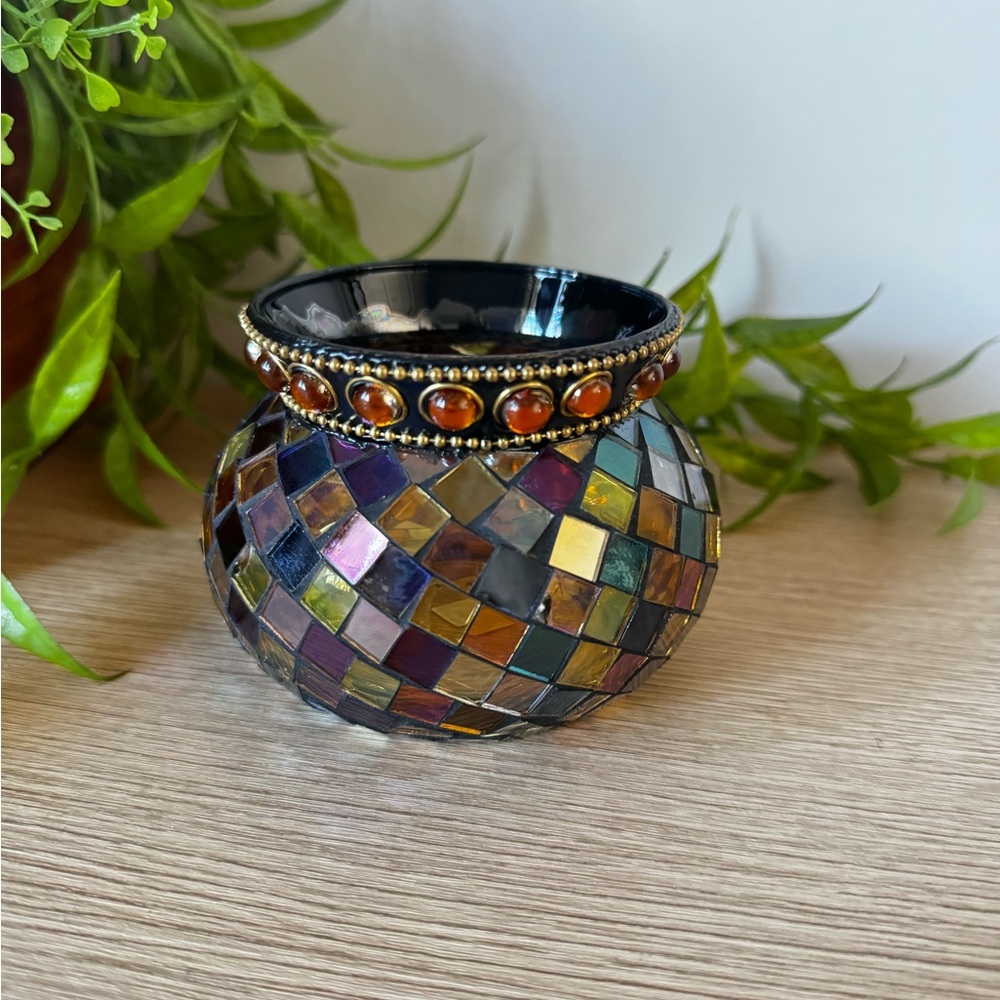 PartyLite Multicolor Mosaic Vase